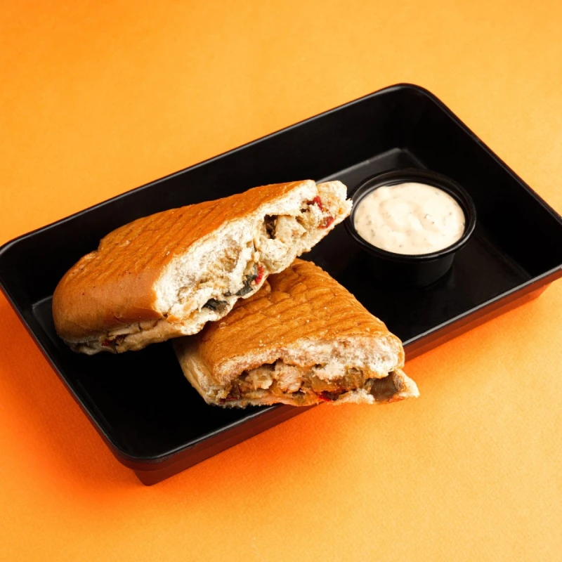Chicken and eggplant sandwich